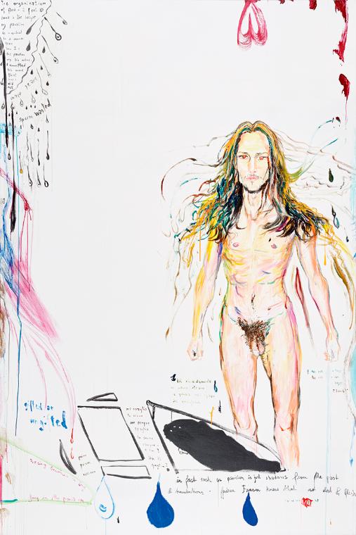 Elke Krystufek, gifted or ungifted, 2009, Acryl auf Leinwand, ungerahmt: 300 × 200 × 4 cm, Belv…
