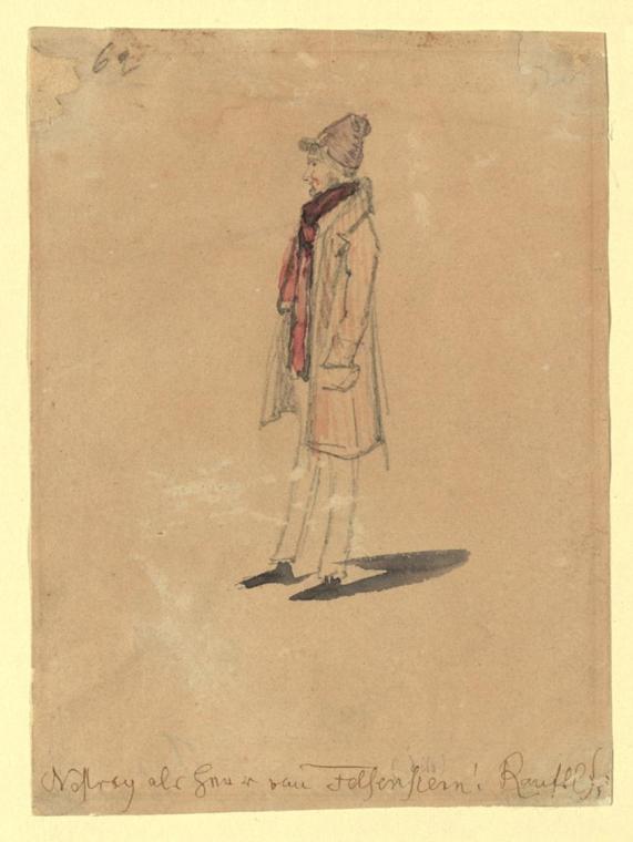 Johann Matthias Ranftl, Johann Nestroy in der Rolle des Blasius Rohr, verkleidet als Herr von F…