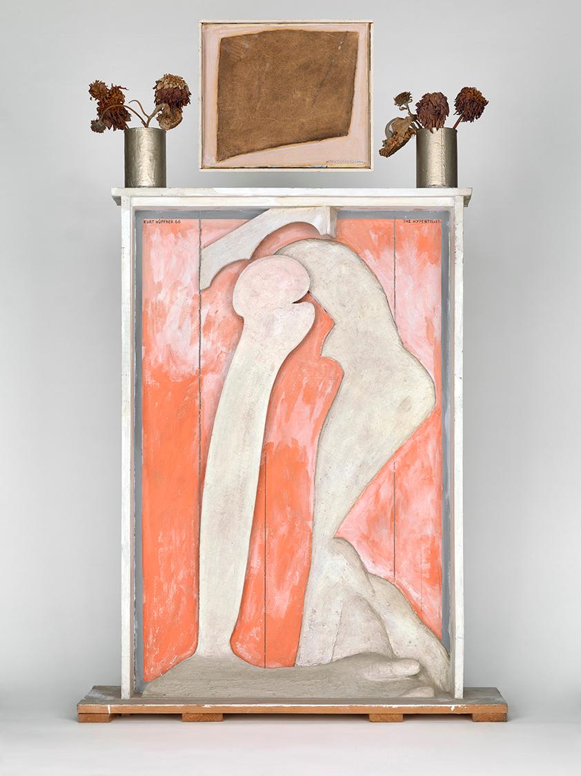 Kurt Hüpfner, Huldigung an Kasimir, 1966, Holz, Acrylfarbe, Blech, Leinwand, Papier, Kohle, get…