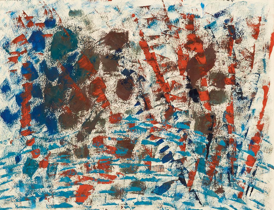 Andrew Molles, Ohne Titel, nach 1960, Öl auf Papier, 26 × 34 cm, Belvedere, Wien, Inv.-Nr. 1104…