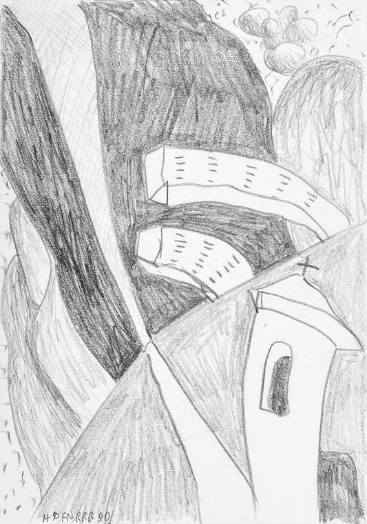 Kurt Hüpfner, Ohne Titel, 1990, Bleistift auf Papier, 29,7 × 21 cm, Schenkung aus Privatbesitz,…