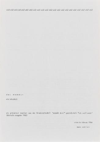 Marc Adrian, das mammut. ein lehrstück, 1966, Druck, 30 × 21 cm, Belvedere, Wien, Inv.-Nr. 1126…