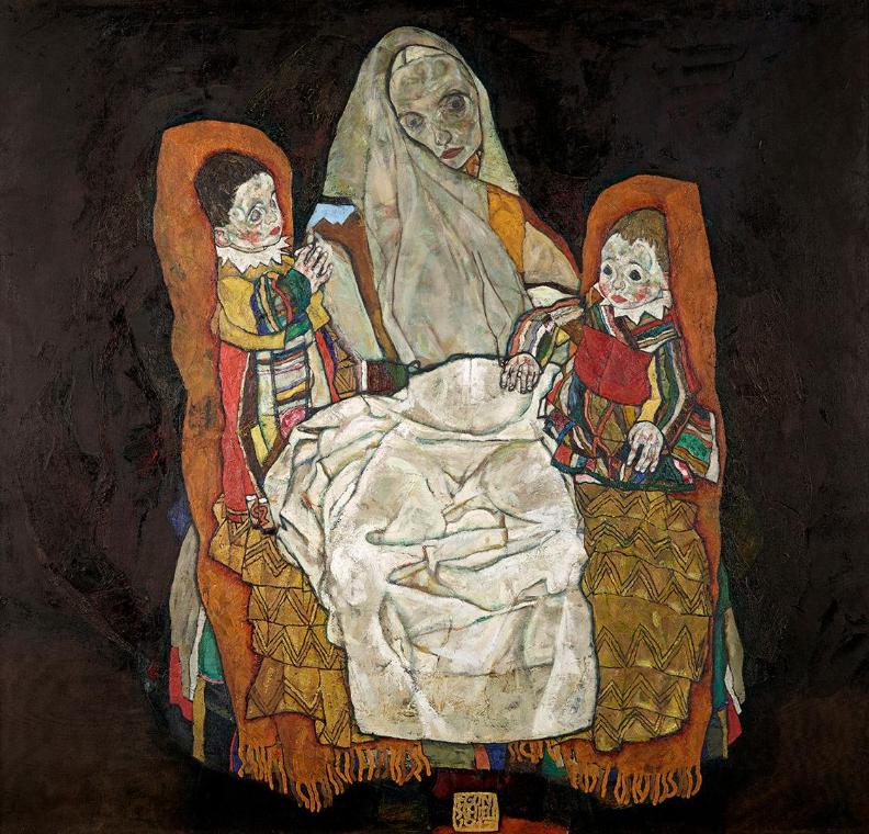 Egon Schiele, Mutter mit zwei Kindern III, 1915-1917, Öl auf Leinwand, 150 x 159,8 cm, Belveder…