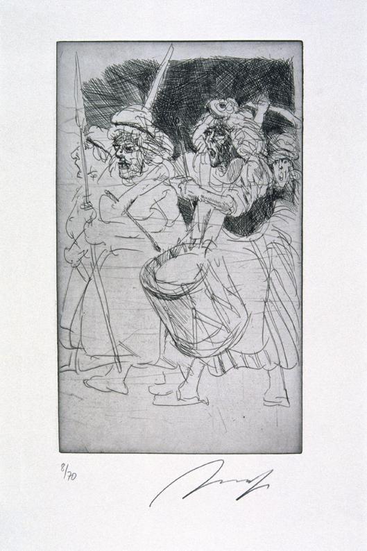 Alfred Hrdlicka, Le Tambour-major (aus dem Zyklus "Die Französische Revolution"), 1986, Radieru…