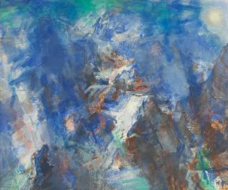 Gerhart Frankl, Sonne im Hochgebirge – Westalpen, 1963, Öl und Tempera auf Leinwand, 96,5 × 116 ...