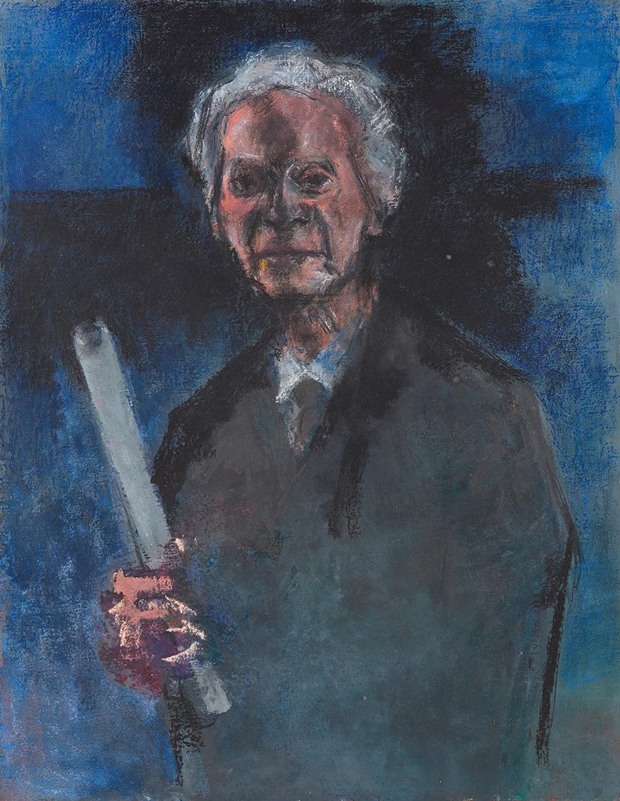 Gerhart Frankl, Studie II für das Porträt B. Russel, 1961, Öl und Pastell auf Leinwand, 81,5 × …