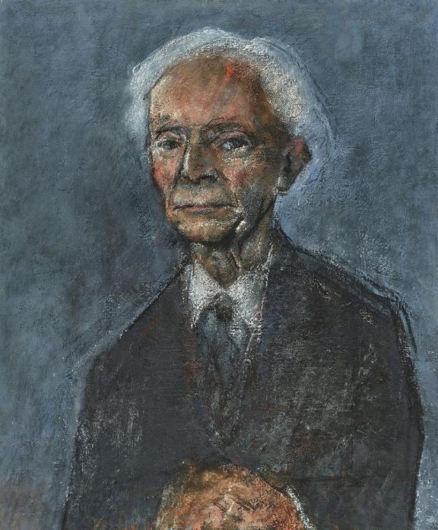 Gerhart Frankl, Studie I für das Porträt B. Russel, 1960, Öl und Tempera auf Leinwand, 61 × 51 …