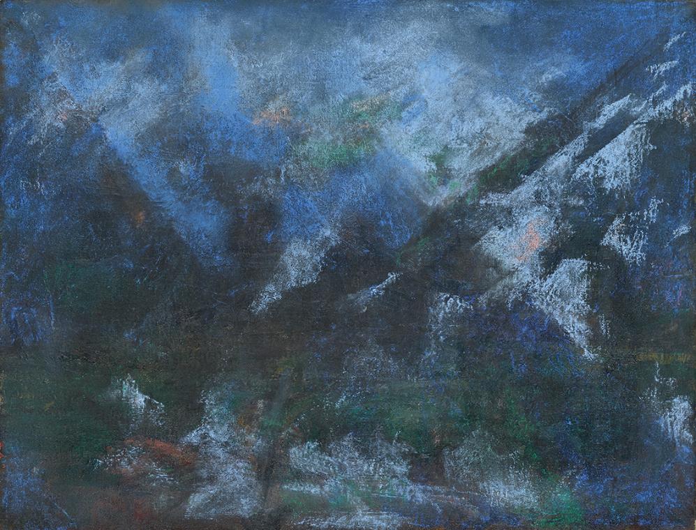 Gerhart Frankl, Gasteinertal III, 1962, Tempera, Öl und Pastell auf Leinwand, 48 × 63 cm, Schen…