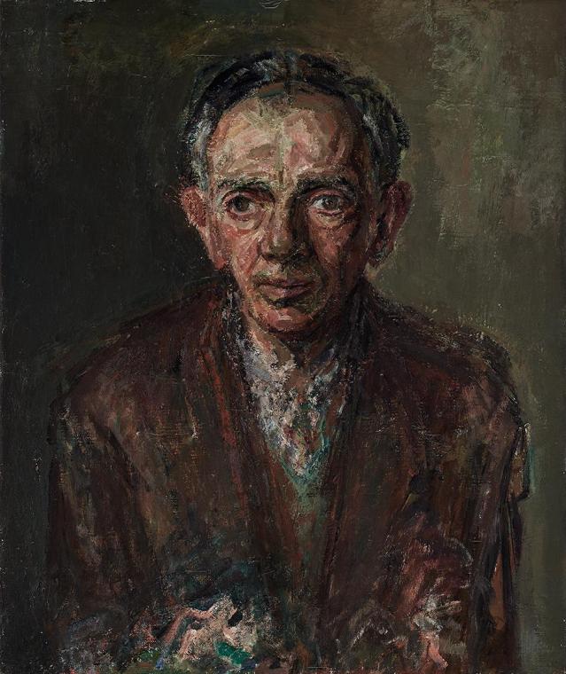 Gerhart Frankl, Selbstporträt IV, 1951/1955, Tempera und Öl auf Leinwand, 60,5 × 51 cm, Schenku…