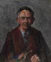Gerhart Frankl, Selbstbildnis I, 1951–1954, 1961, Tempera und Öl auf Leinwand, 75 × 62,5 cm, Sc…