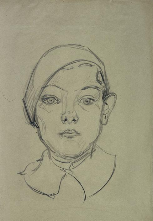 Karl Suschnik, Knabenbildnis, um 1935, Blei auf getöntem Papier, 42,4 x 28,9 cm, Belvedere, Wie…