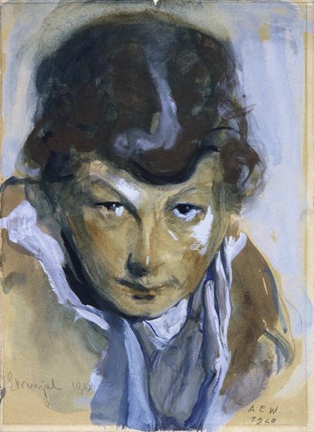 August Eduard Wenzel, Anna Wenzel, 1920, Aquarell auf Pappe, 29,5 x 21,5 cm, Belvedere, Wien, I…