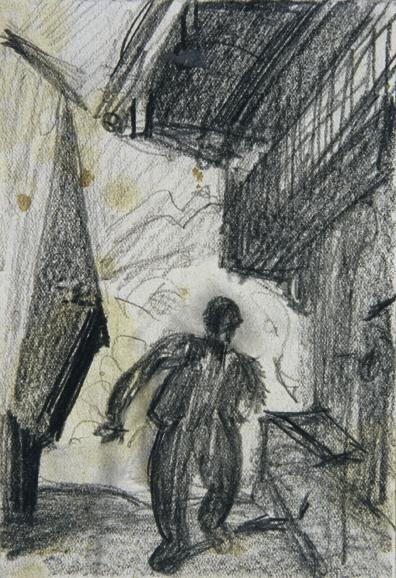 Alfons Walde, Vor dem Bauernhaus, undatiert, Blei auf Papier, auf Karton montiert, 12,2 x 9 cm,…