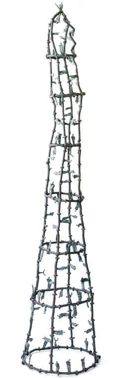 Gunter Damisch, Weltringturmsteher, 2003, Bronze patiniert, 245 × 58 × 60 cm, Belvedere, Wien, …
