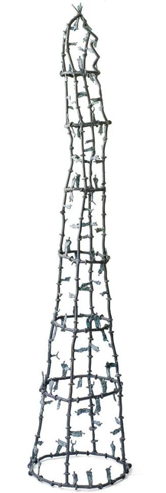 Gunter Damisch, Weltringturmsteher, 2003, Bronze patiniert, 245 × 58 × 60 cm, Belvedere, Wien, …