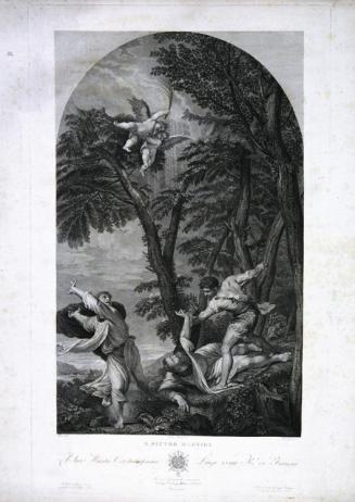Felice Zuliani, nach Tiziano Vecellio, "S. Pietro Martire", Kupferstich, Platte: 81 x 49 cm, Bl…