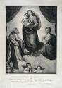 Carl Heindel nach Raffael da Urbino, Die Sixtinische Madonna, Lithographie, Blattmaße: 63,6 × 4…