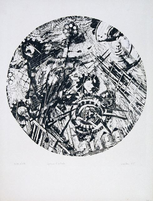 André Verlon, Notre Siecle, 1965, Lithographie, 65 x 50 cm, Belvedere, Wien, Inv.-Nr. 7266