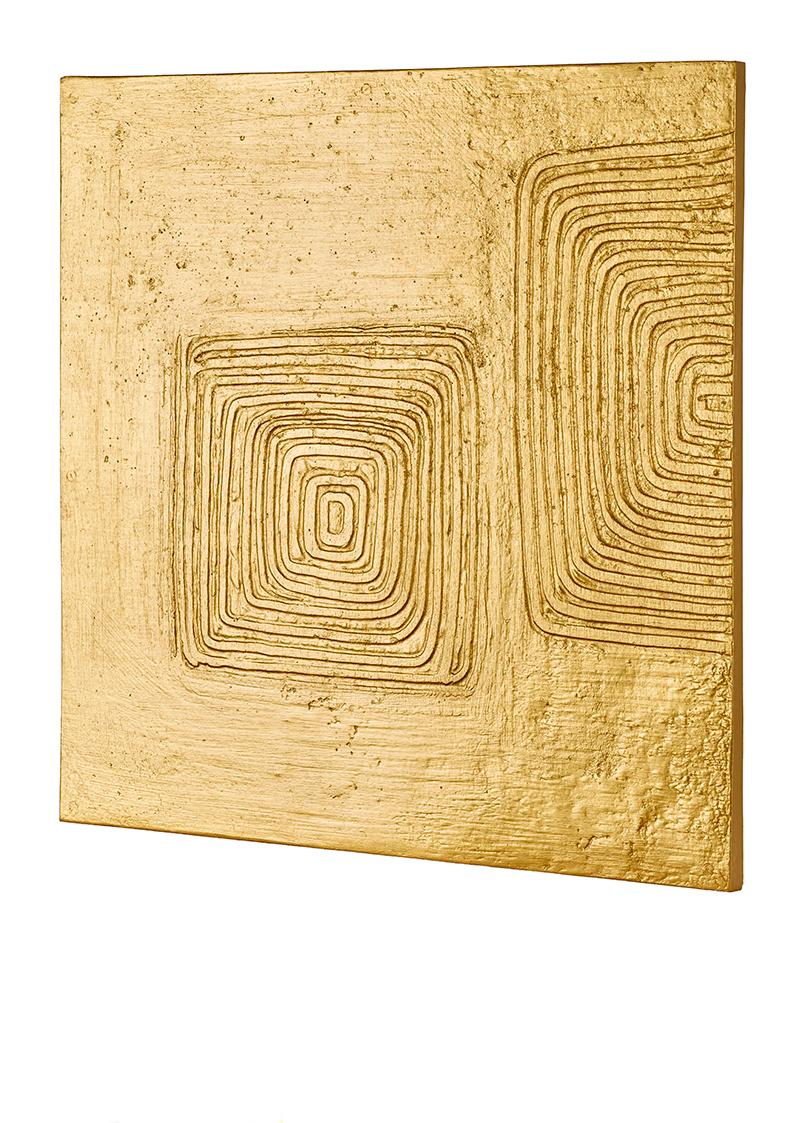 Hans Bischoffshausen, Stratification de l'Espace, 1967, Gips, koloriert, 49,5 × 49,5 × 3 cm, Be…
