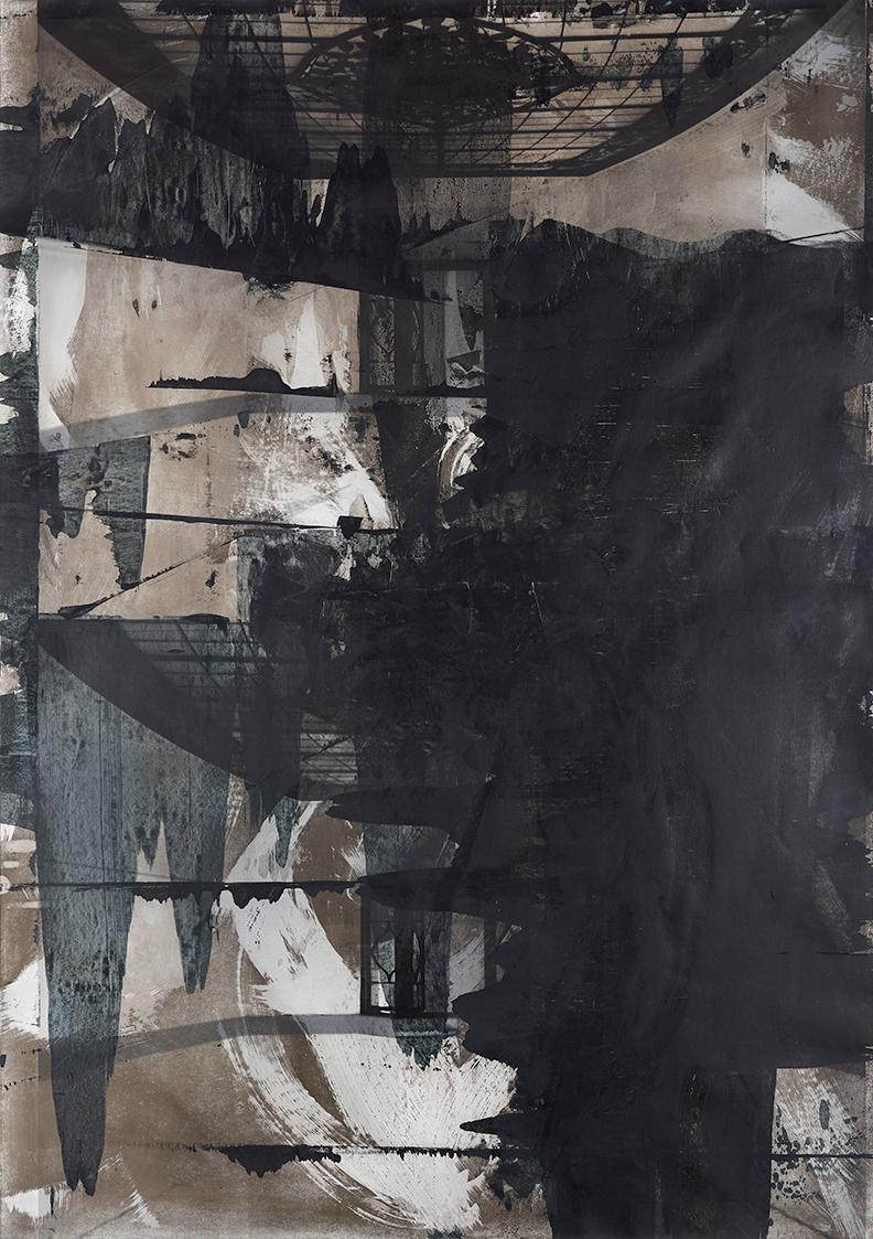 Erwin Bohatsch, Ohne Titel, 2013, Foto, Übermalung, 180 × 126 cm, Belvedere, Wien, Inv.-Nr. 114…