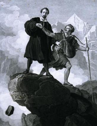 Carl Heinrich Rahl nach Johann Peter Krafft, Manfred und der Gemsenjäger, nach 1821, Kupferstic…