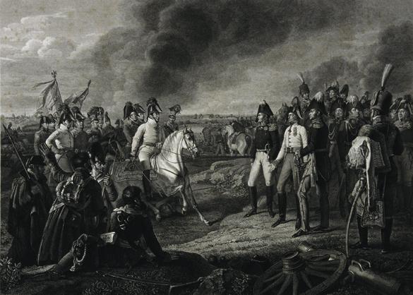 John Scott nach Johann Peter Krafft, Der Sieg bei Leipzig, 1820, Stich, Blatt: Plattenmaße: 50 …