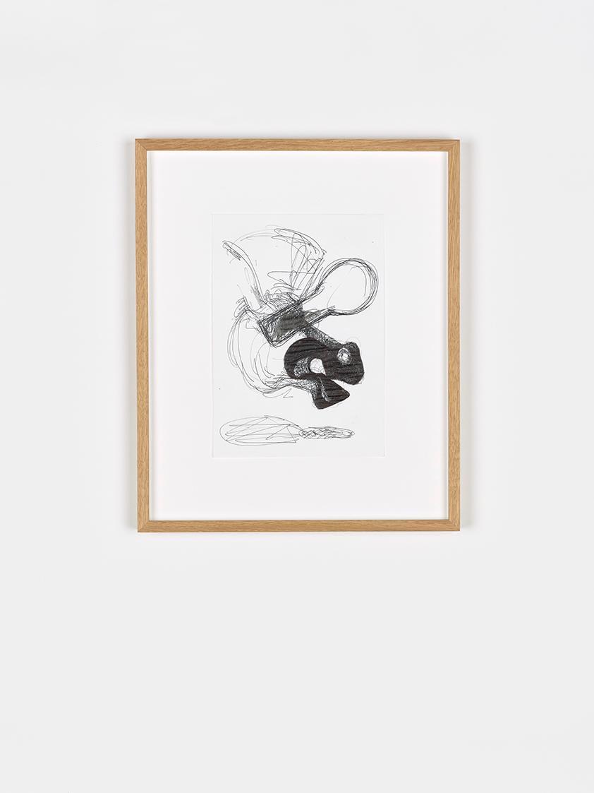 Till Megerle, Donkey Head IV, 2014, Kugelschreiber und Bleistift auf Papier, 21 × 14,8 cm, Belv…