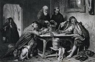 Franz Xaver Stöber (Stecher nach) Josef Danhauser, Die Klostersuppe, 1839, Kupferstich, Platten…