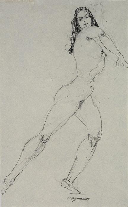 Karl Hoffmann, Weiblicher Akt, 1955, Bleistift auf Papier, 48,5 x 31,5 cm, Belvedere, Wien, Inv…