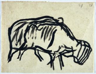 Gustav Hessing, Tierstudie, 1958, Wasserfarbe auf Papier, 20,5 x 27 cm, Belvedere, Wien, Inv.-N…
