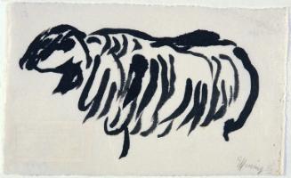 Gustav Hessing, Tierstudie, 1950, Wasserfarbe auf Papier, 18 x 31,5 cm, Belvedere, Wien, Inv.-N…