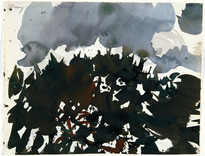 Gustav Hessing, Abstrakte Studie, Deckfarben auf Papier, 25,5 x 33,5 cm, Belvedere, Wien, Inv.-…