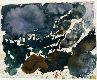 Gustav Hessing, Winter, 1953, Deckfarben auf Papier, 25 x 31,5 cm, Belvedere, Wien, Inv.-Nr. 89…