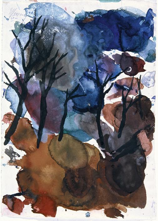 Gustav Hessing, Baumstudie, 1960, Deckfarben auf Papier, 33,5 x 24 cm, Belvedere, Wien, Inv.-Nr…