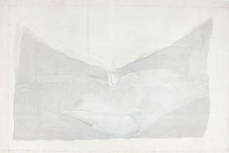 Oswald Oberhuber, Ohne Titel (Tuch II), 1972, Mischtechnik auf Leinwand, 634 x 433 cm, Dauerlei…