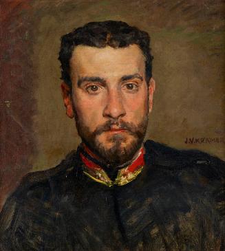 Johann Victor Krämer, Selbstbildnis, um 1889, Öl auf Leinwand, 42,5 × 39 cm, Belvedere, Wien, I…