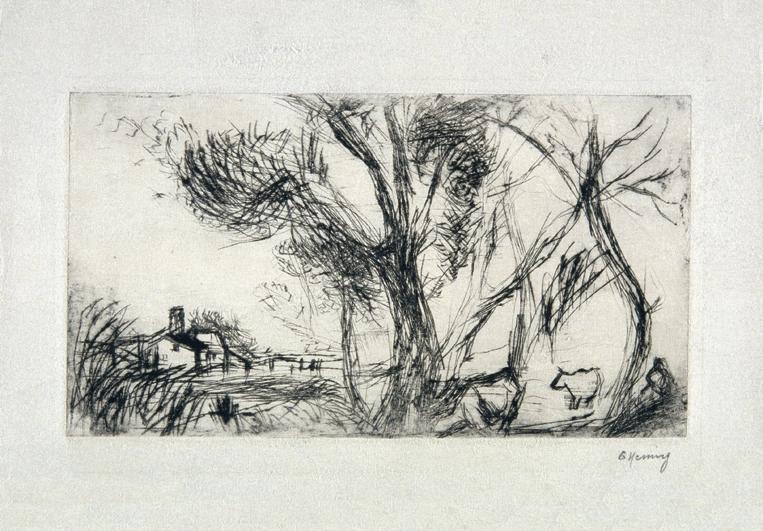 Gustav Hessing, Rumänien, 1938, Radierung, Blattmaße: 31,5 x 43 cm, Plattenmaße: 15 x 27,5 cm, …