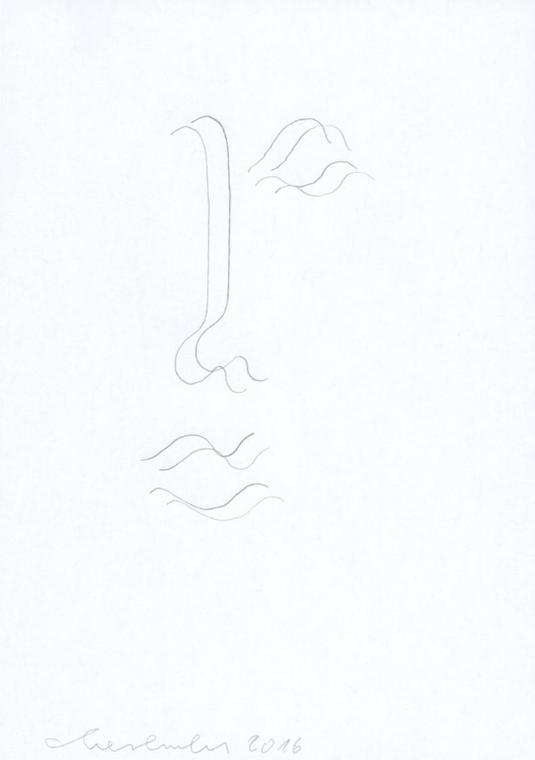 Oswald Oberhuber, Ohne Titel, 2016, Bleistift auf Papier, 29,7 × 20,9 cm, Belvedere, Wien, Inv.…