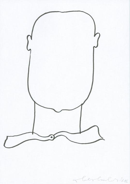 Oswald Oberhuber, Ohne Titel, 2016, Filzstift auf Papier, 29,7 × 20,9 cm, Belvedere, Wien, Inv.…