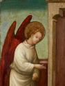 Meister der Darbringungen, Verkündigung an die hl. Anna, Detail, um 1420/1430, Malerei auf Tann…