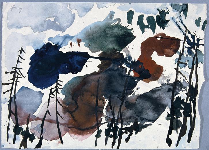 Gustav Hessing, Wienerwald, 1950, Deckfarben auf Papier, 30,5 x 41,5 cm, Belvedere, Wien, Inv.-…