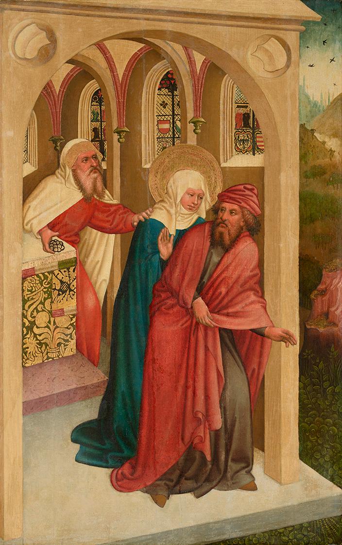 Meister des Albrechtsaltars, Zurückweisung des Opfers Joachims und Annas, um 1435/1440, Malerei…
