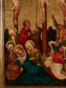 Meister der St. Lambrechter Votivtafel, Kreuzigung Christi, Wien, um 1430, Malerei auf Nadelhol…