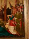 Meister der St. Lambrechter Votivtafel, Kreuzigung Christi, Wien, um 1430, Malerei auf Nadelhol…