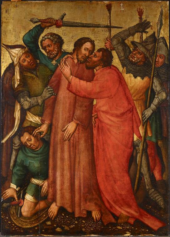 Meister des Andreasaltars, Gefangennahme Christi, um 1450, Malerei auf Tannenholz, 108 × 71,8 ×…