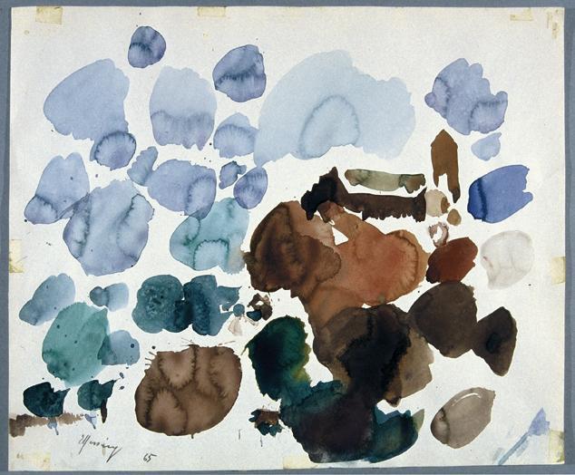Gustav Hessing, New York, 1965, Deckfarben auf Papier, 35,5 x 43 cm, Belvedere, Wien, Inv.-Nr. …