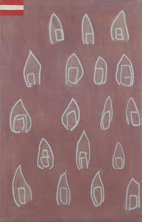 Johanes Zechner, FZ Nr. 13 (Fahne I), 1996, Eitempera auf Leinen, ungerahmt: 150 × 96 × 2 cm, B…