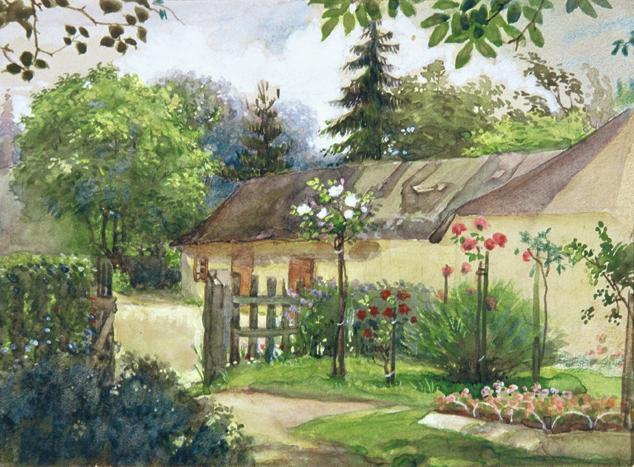 Josef Wawra, Gartenansicht, um 1920, Aquarell auf Papier, 11 x 15 cm, Belvedere, Wien, Inv.-Nr. ...