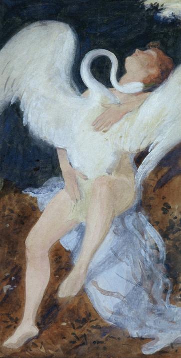 Josef Wawra, Leda mit dem Schwan, 1921, Aquarell auf Papier, 47 x 23 cm, Belvedere, Wien, Inv.- ...