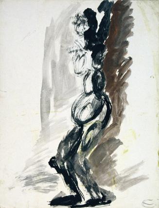 Otto Eder, Weiblicher Akt, 1945/1955, Tusche, Aquarell auf Papier, 65 x 50 cm, Belvedere, Wien,…